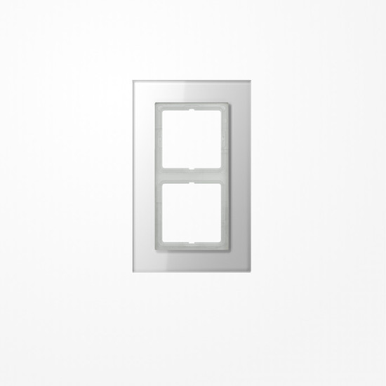 Jung LSP982GLWW Glasrahmen 2fach, senkrechte und waagerechte Montage, Glas, LS PLUS, alpinweiß (Glas)