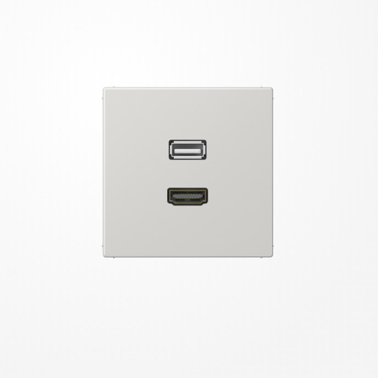 Jung MALS1163LG HDMI, USB2Punkt0, MultimediaAnschlussystem HDMI / USB 2.0, Serie LS, lichtgrau