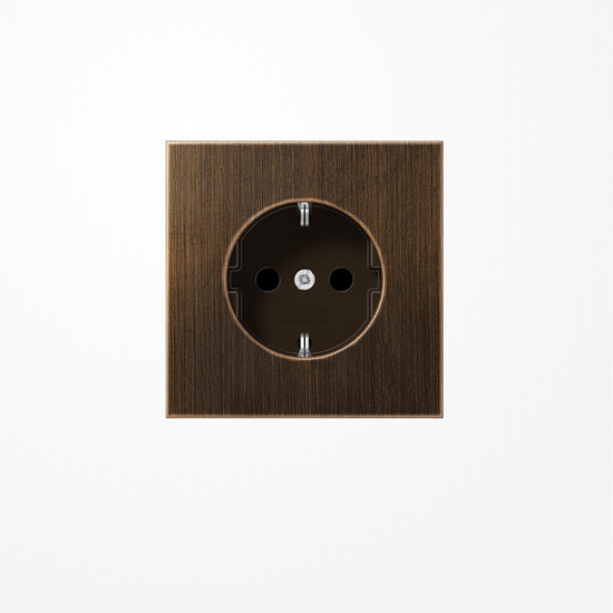 Jung ME1520AT SCHUKO-Steckdose, 16 A 250 V ~, Messing, Serie LS, Messing antik