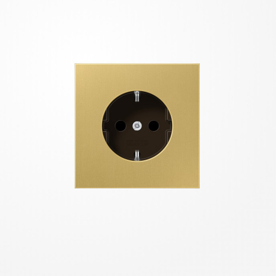 Jung ME1520KIC SCHUKO-Steckdose, 16 A 250 V ~, SAFETY+, Messing, Serie LS, Messing classic