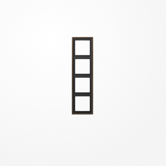 Jung ME2984AT Rahmen 4fach, senkrechte und waagerechte Montage, Messing, LS 990, Messing antik