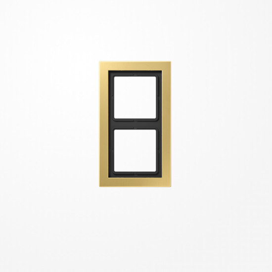 Jung MED2982C Rahmen 2fach, senkrechte und waagerechte Montage, Messing, LS-DESIGN, Messing classic