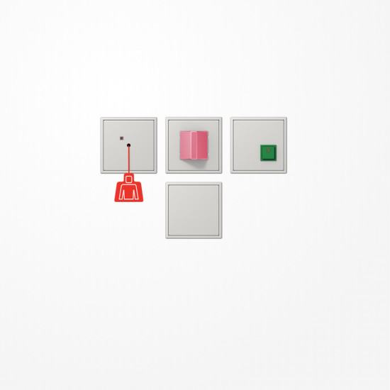 Jung NRSLS0834LG Notrufset, Serie LS, lichtgrau