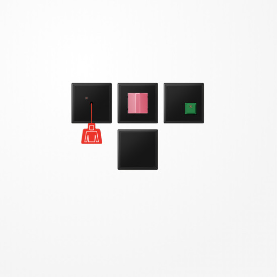 Jung NRSLS0834SWM Notrufset, Serie LS, graphitschwarz matt