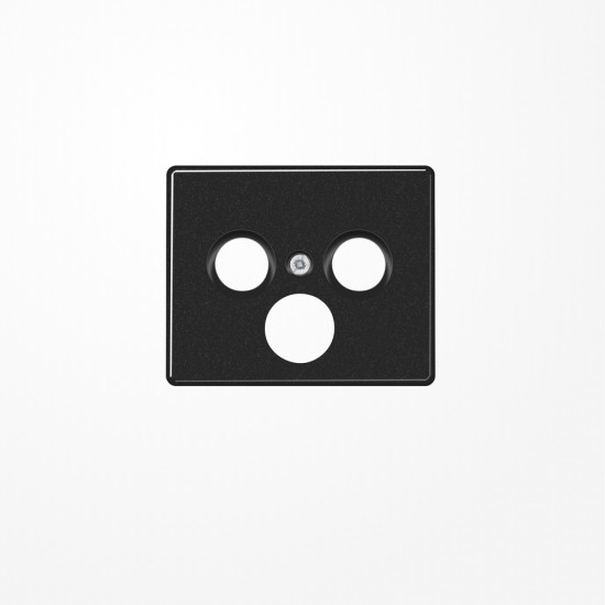 Jung SL561SATSW Abdeckung für Universal-Sat/BK-Dosen 1fach, Aluminium lackiert, Serie SL, schwarz