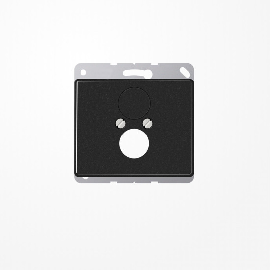 Jung SL562SW Abdeckung für 2 Rundsteckverbinder bis 18,5mm Ø  2fach, Aluminium lackiert, Serie SL, schwarz