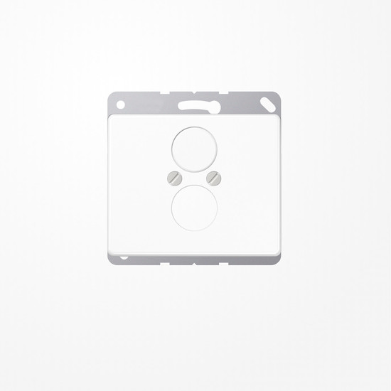 Jung SL562WW Abdeckung für 2 Rundsteckverbinder bis 18,5mm Ø  1fach, Aluminium lackiert, Serie SL, alpinweiß