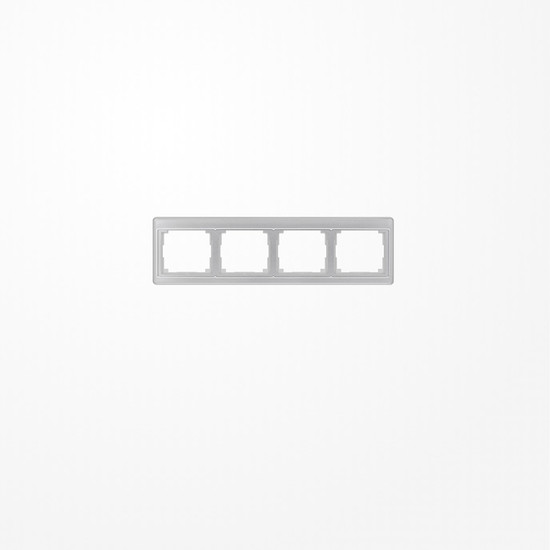 Jung SL5840SI Rahmen 4fach, waagerechte Montage, Acrylglas, SL 500, silber