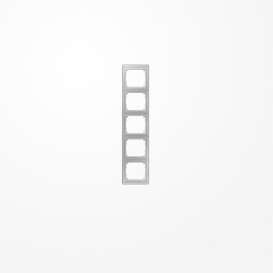 Jung SL585SI Rahmen 5fach, senkrechte Montage, Acrylglas, SL 500, silber