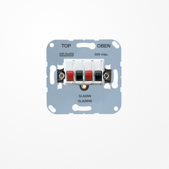 Jung SLA2WW Stereo-Lautsprecher-Anschlussdose 25 V ~, 60 V DC, alpinweiß
