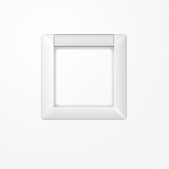 Jung SPAS581NAWW Rahmen 1fach, mit Schriftfeld, senkrechte Montage, Duroplast antimikrobiell, AS 500, alpinweiß