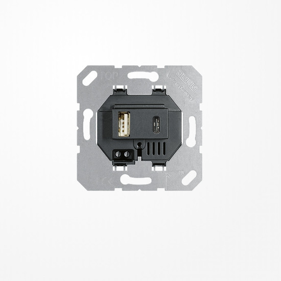 Jung USB15CASW USB-Ladegerät, 1xTyp A + 1xTyp C, schwarz