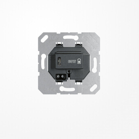 Jung USBPD60CSW USB-Ladegerät PD, 1xTyp C, schwarz
