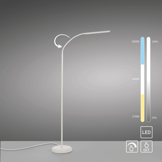 JUST LIGHT ELLY LED Stehleuchte CCT Dimmbar 6W weiss 11031-16