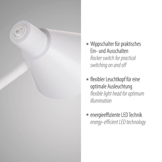 JUST LIGHT PIXIE LED Tischleuchte Warmweiss 4,5W weiss 11248-16