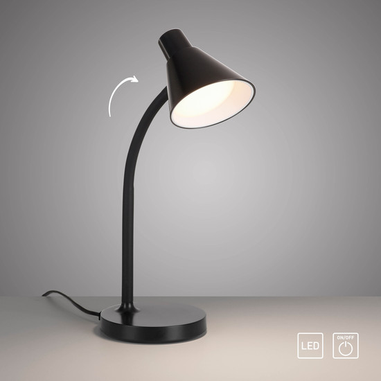 JUST LIGHT PIXIE LED Tischleuchte Warmweiss 4,5W schwarz 11248-18