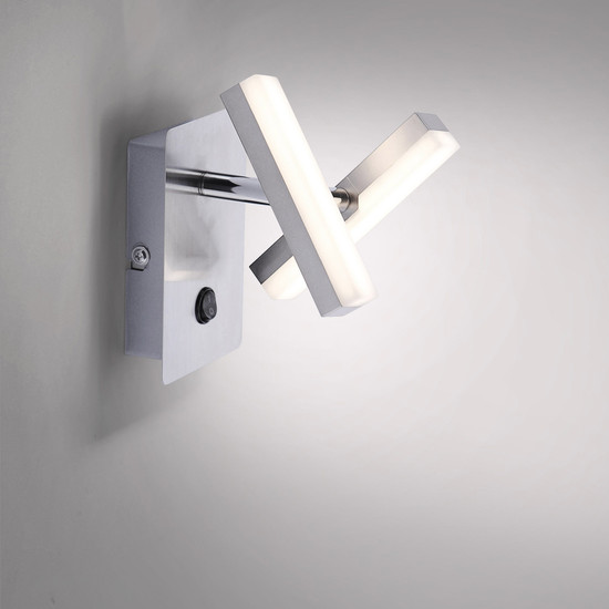 JUST LIGHT RICO LED Wandleuchte Warmweiss 4W 2-fach stahl 11276-55