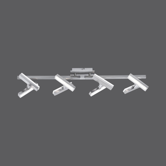 JUST LIGHT RICO LED Deckenleuchte Warmweiss 16W 8-fach stahl 11278-55