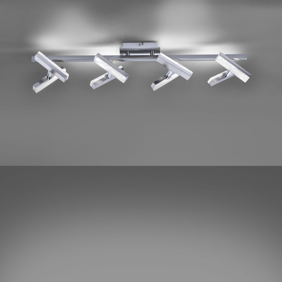 JUST LIGHT RICO LED Deckenleuchte Warmweiss 16W 8-fach stahl 11278-55