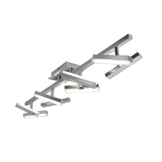 JUST LIGHT RICO LED Deckenleuchte Warmweiss 16W 8-fach stahl 11278-55