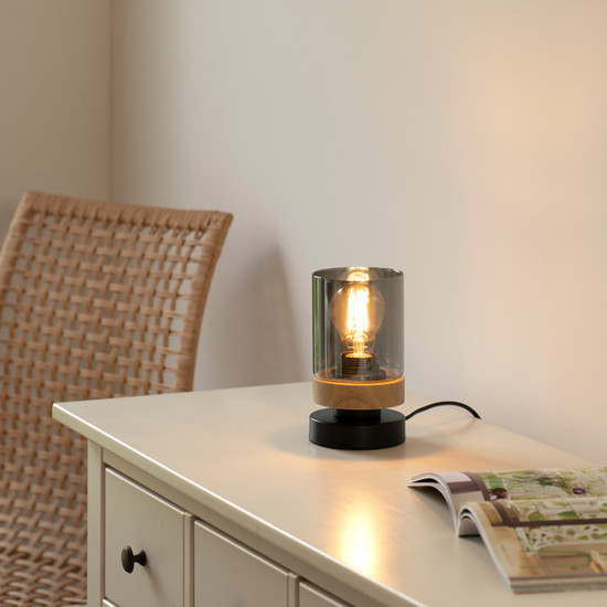 JUST LIGHT PASQUAL Tischleuchte E27 max.40W schwarz 11310-18