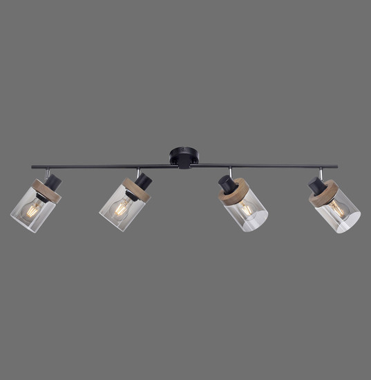 JUST LIGHT PASQUAL Deckenleuchte E27 max.160W 4-fach schwarz 11313-18