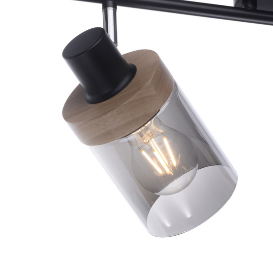 JUST LIGHT PASQUAL Deckenleuchte E27 max.160W 4-fach schwarz 11313-18