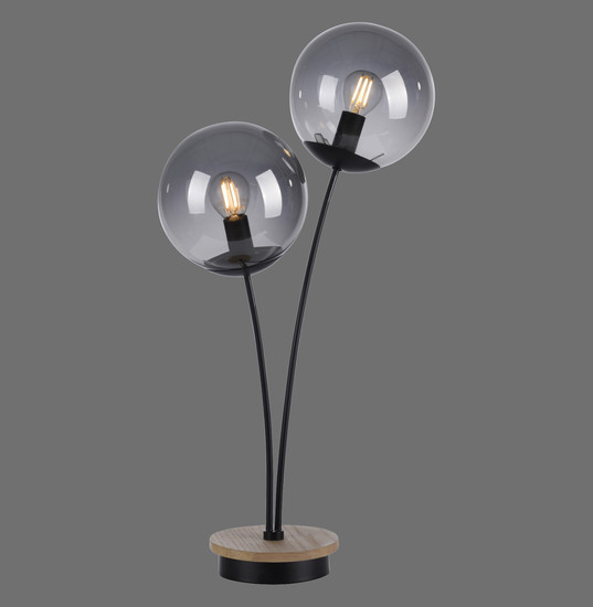 JUST LIGHT GERDA WIDOW Tischleuchte E14 max.50W 2-fach Holz-natur 11390-79
