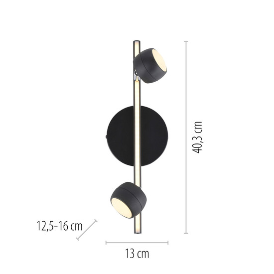 JUST LIGHT JARIK LED Deckenleuchte Warmweiss 7,4W 3-fach schwarz 11401-18