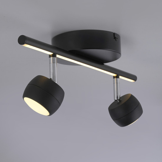 JUST LIGHT JARIK LED Deckenleuchte Warmweiss 7,4W 3-fach schwarz 11401-18