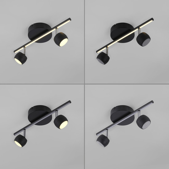 JUST LIGHT JARIK LED Deckenleuchte Warmweiss 7,4W 3-fach schwarz 11401-18