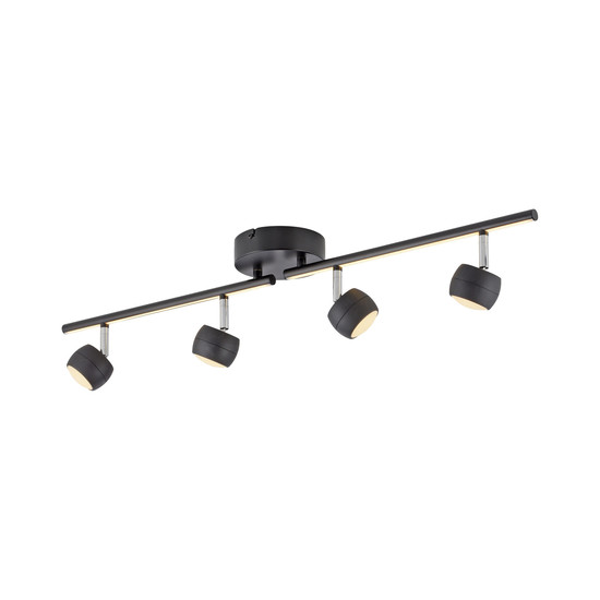 JUST LIGHT JARIK LED Deckenleuchte Warmweiss 10,8W 5-fach schwarz 11402-18