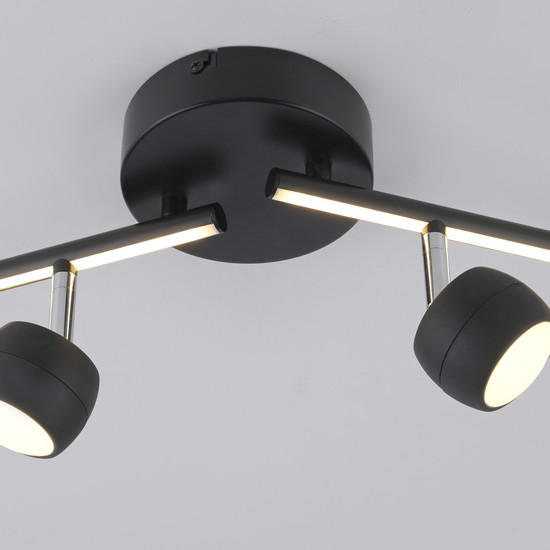 JUST LIGHT JARIK LED Deckenleuchte Warmweiss 10,8W 5-fach schwarz 11402-18