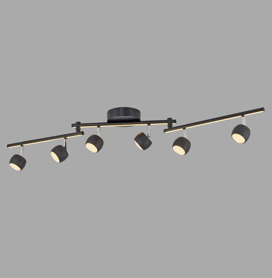 JUST LIGHT JARIK LED Deckenleuchte Warmweiss 16W 7-fach schwarz 11403-18