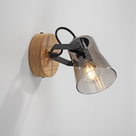 JUST LIGHT GERDA LANGSTRÖM Wand- und Deckenleuchte E14 max. 10W Holz-natur 11447-79