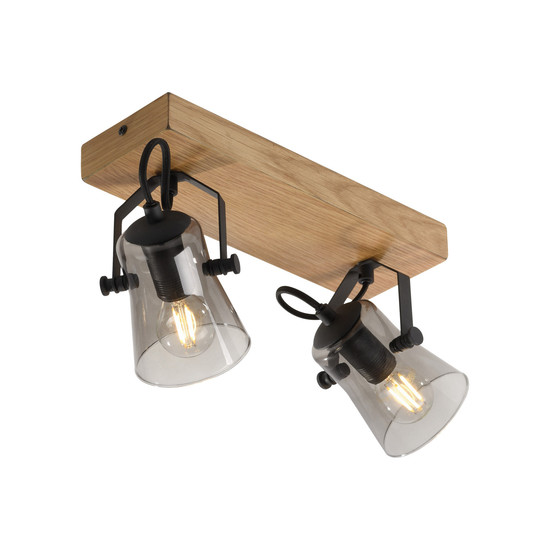 JUST LIGHT GERDA LANGSTRÖM Deckenleuchte E14 max. 20W 2-fach Holz-natur 11448-79