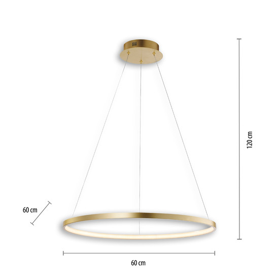 JUST LIGHT CIRCLE LED Pendelleuchte Warmweiss 29W gold 11524-12