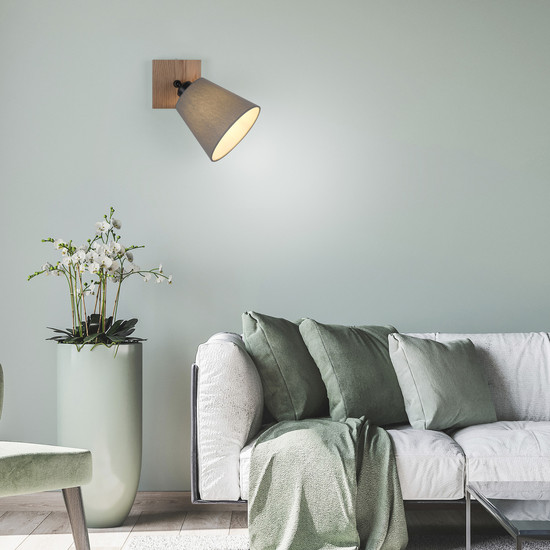JUST LIGHT GERDA MICHEL Wand- und Deckenleuchte E27 max. 40W Holz-natur 11581-79