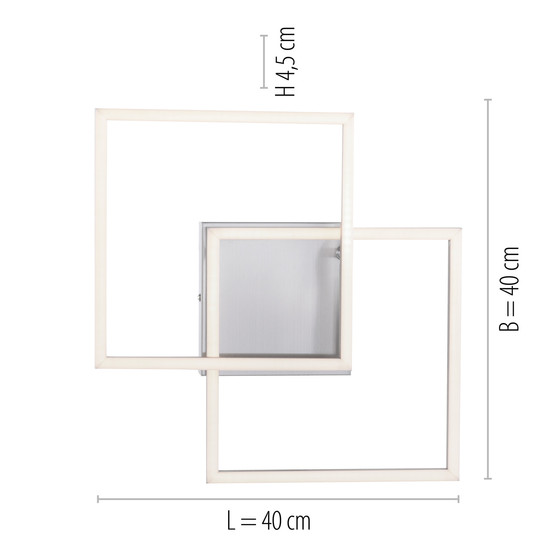 JUST LIGHT IVEN LED Deckenleuchte Warmweiss 14W 2-fach stahl 14002-55