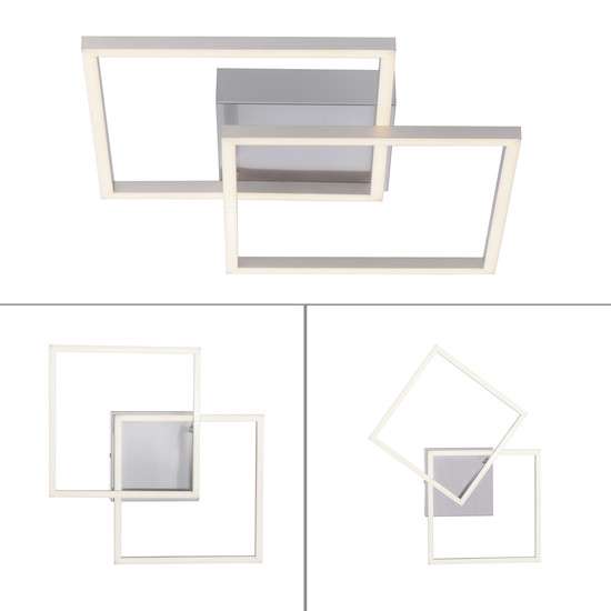 JUST LIGHT IVEN LED Deckenleuchte Warmweiss 14W 2-fach stahl 14002-55