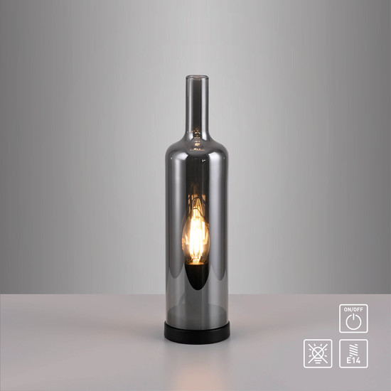 JUST LIGHT BOTTLE Tischleuchte E14 max. 25W rauchfarben 14006-25