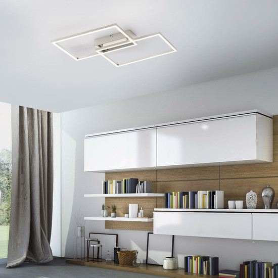 JUST LIGHT IVEN LED Deckenleuchte CCT Dimmbar 30W 2-fach stahl 14018-55