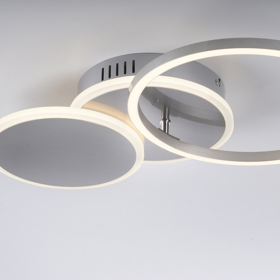 JUST LIGHT SEVENT LED Deckenleuchte Warmweiss 25,5W stahl 14116-55