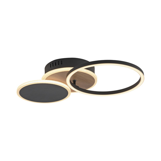 JUST LIGHT SEVENT LED Deckenleuchte Warmweiss 25,5W Holzdekor 14116-78
