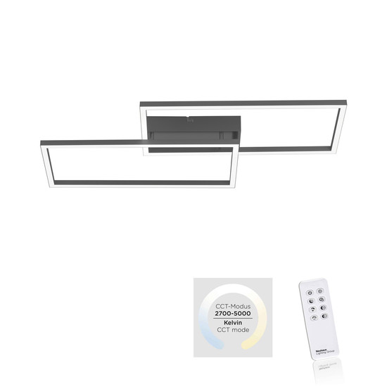 JUST LIGHT IVEN LED Deckenleuchte Steuerbare Lichtfarbe 13,7W 2-fach Schwarz/Weiß 14140-18