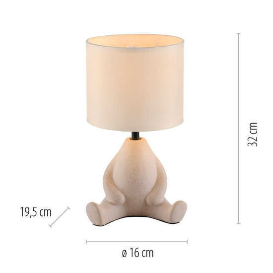 JUST LIGHT TED Tischleuchte E27 max. 25W sand 14190-39