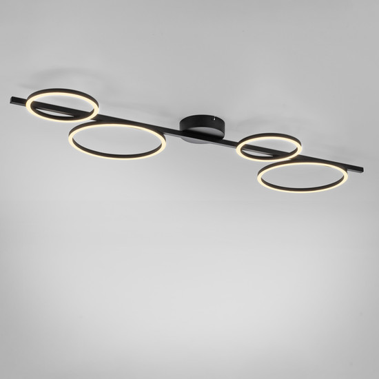 JUST LIGHT MINI RITUS LED Deckenleuchte Warmweiss Dimmbar 36W schwarz 14211-18