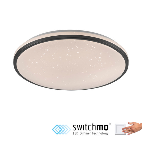 JUST LIGHT KYLE LED Deckenleuchte Warmweiss Dimmbar 34W schwarz 14295-18