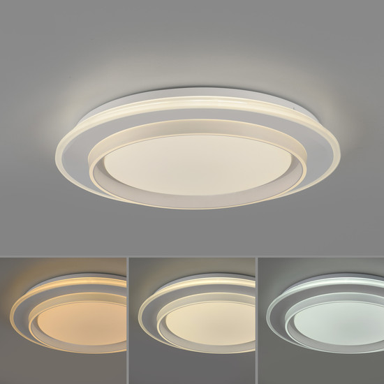 JUST LIGHT LAGO LED Deckenleuchte CCT Dimmbar 20W weiss 14296-16