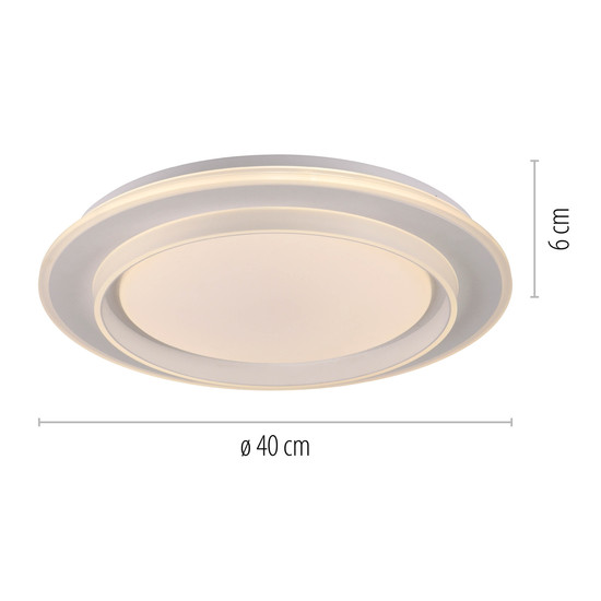 JUST LIGHT LAGO LED Deckenleuchte CCT Dimmbar 20W weiss 14296-16